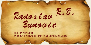 Radoslav Bunović vizit kartica
